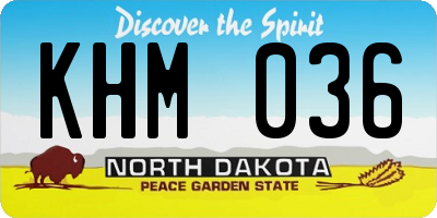 ND license plate KHM036