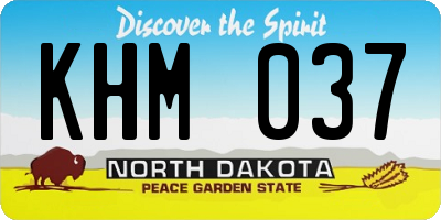 ND license plate KHM037