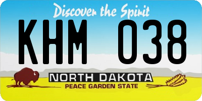 ND license plate KHM038