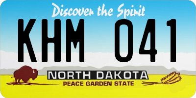 ND license plate KHM041