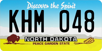 ND license plate KHM048