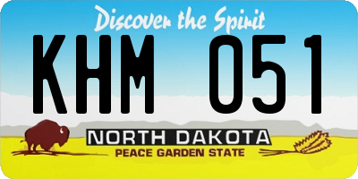 ND license plate KHM051