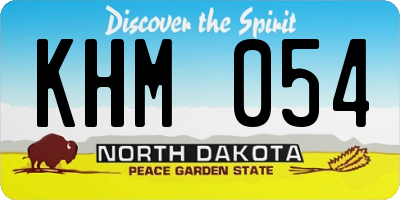 ND license plate KHM054