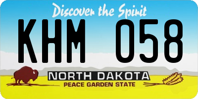 ND license plate KHM058