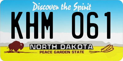 ND license plate KHM061