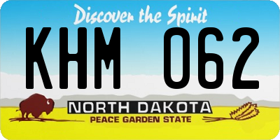 ND license plate KHM062