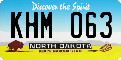 ND license plate KHM063