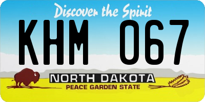 ND license plate KHM067