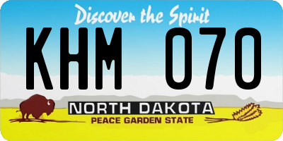 ND license plate KHM070