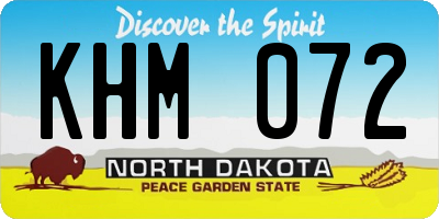 ND license plate KHM072