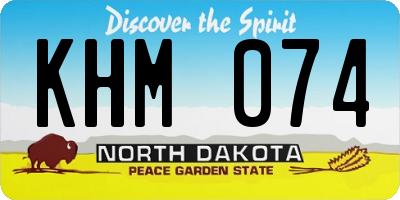 ND license plate KHM074