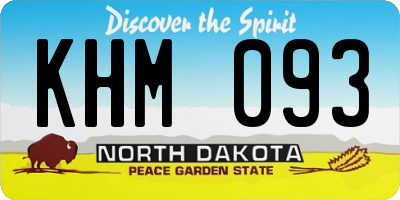 ND license plate KHM093