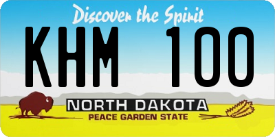 ND license plate KHM100