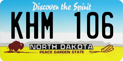 ND license plate KHM106