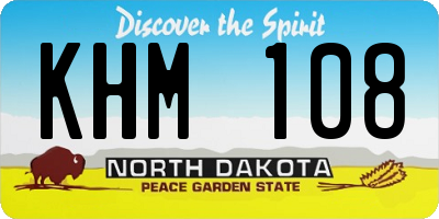 ND license plate KHM108