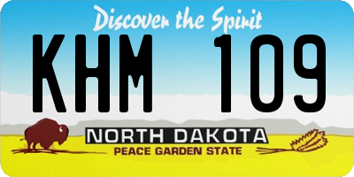 ND license plate KHM109