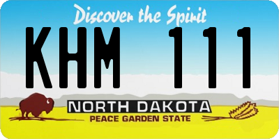 ND license plate KHM111