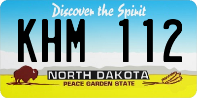 ND license plate KHM112