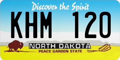 ND license plate KHM120