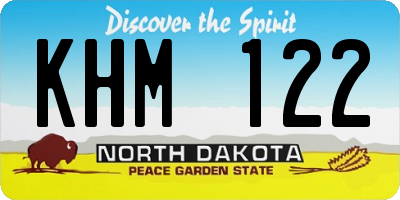 ND license plate KHM122