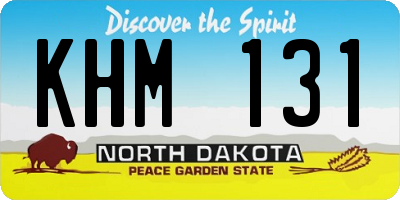 ND license plate KHM131