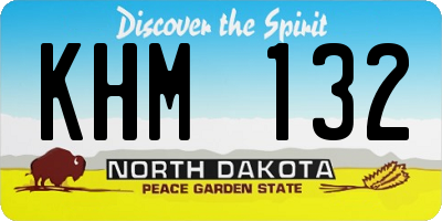 ND license plate KHM132