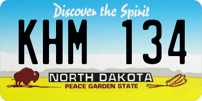 ND license plate KHM134