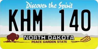 ND license plate KHM140