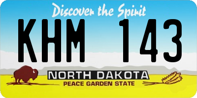 ND license plate KHM143