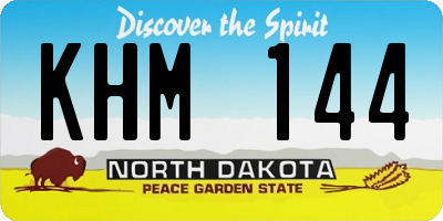 ND license plate KHM144