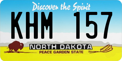 ND license plate KHM157