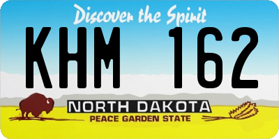 ND license plate KHM162