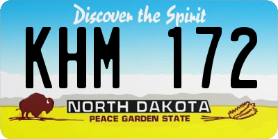 ND license plate KHM172