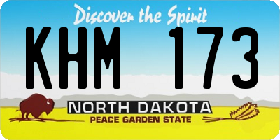 ND license plate KHM173