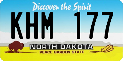 ND license plate KHM177