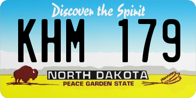 ND license plate KHM179