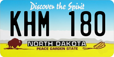 ND license plate KHM180