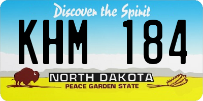 ND license plate KHM184