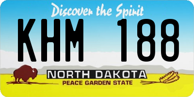 ND license plate KHM188
