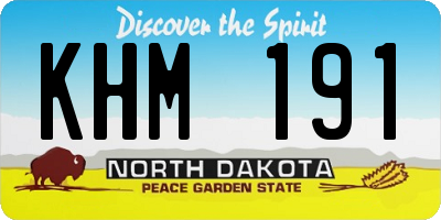 ND license plate KHM191