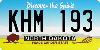 ND license plate KHM193