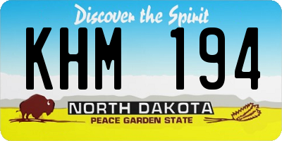 ND license plate KHM194