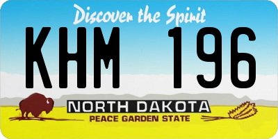 ND license plate KHM196