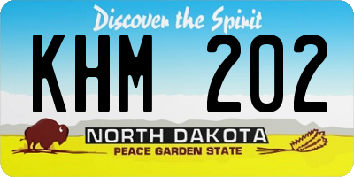 ND license plate KHM202