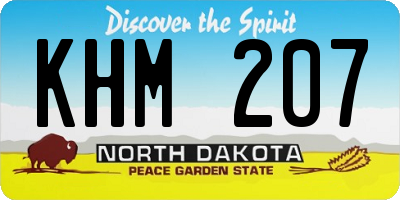 ND license plate KHM207