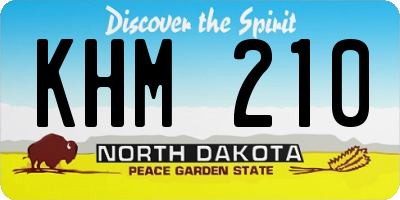 ND license plate KHM210