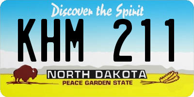 ND license plate KHM211