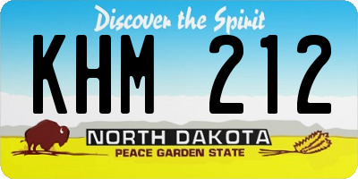 ND license plate KHM212