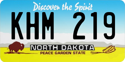 ND license plate KHM219