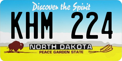 ND license plate KHM224